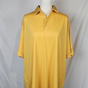 Columbia Mens Sz XXL Polo Shirt Golf Short Sleeve Button Front Yellow Athleisure